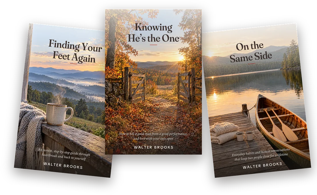 The three books: Finding Your Feet Again, Knowing He’s the One and On the Same Side